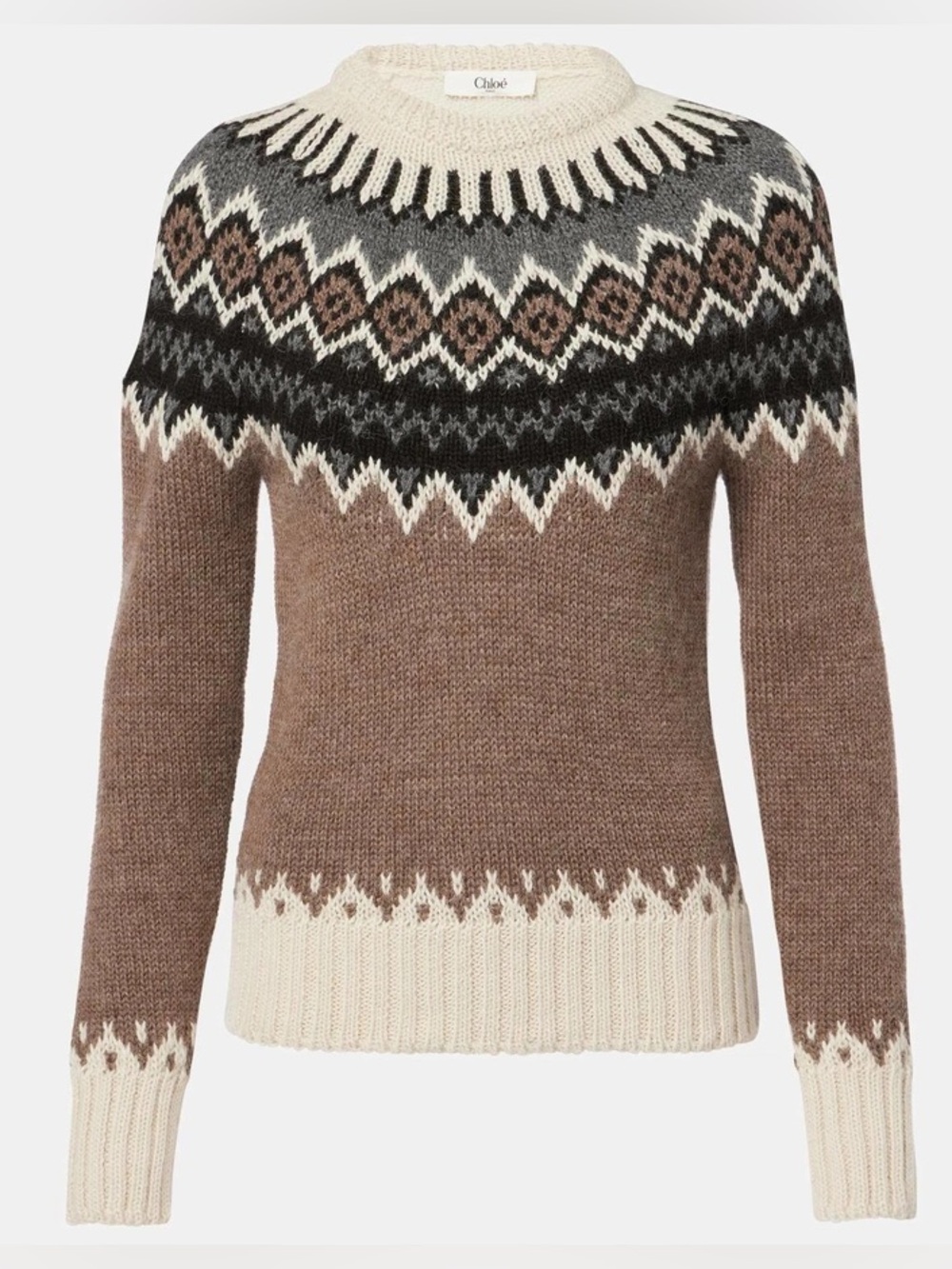 ✨ CHLOE Fair Isle wool and cashmere sweater fall winter 2024 $1,590